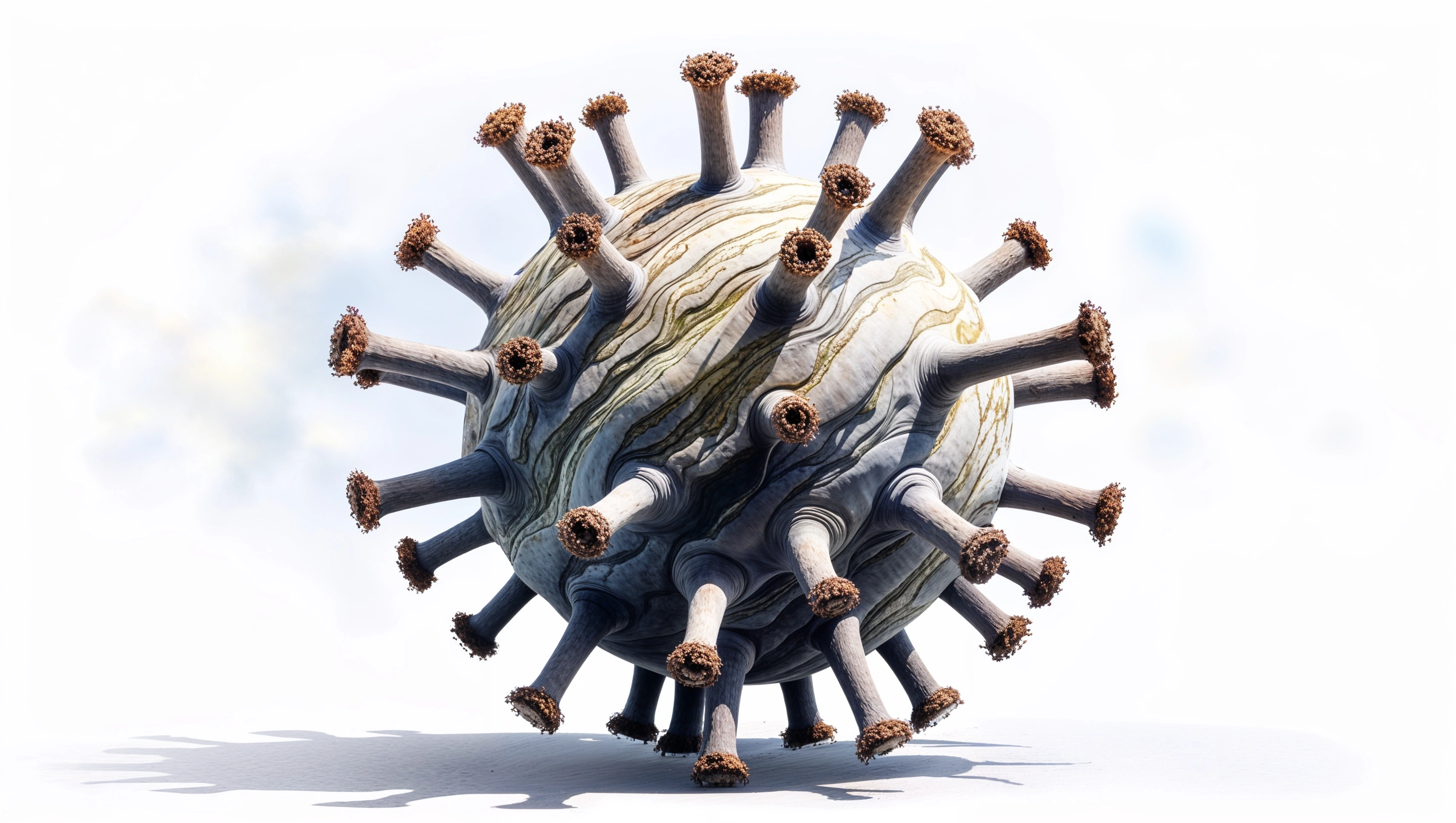 Virus illustration representing COVID-19 scientific communication