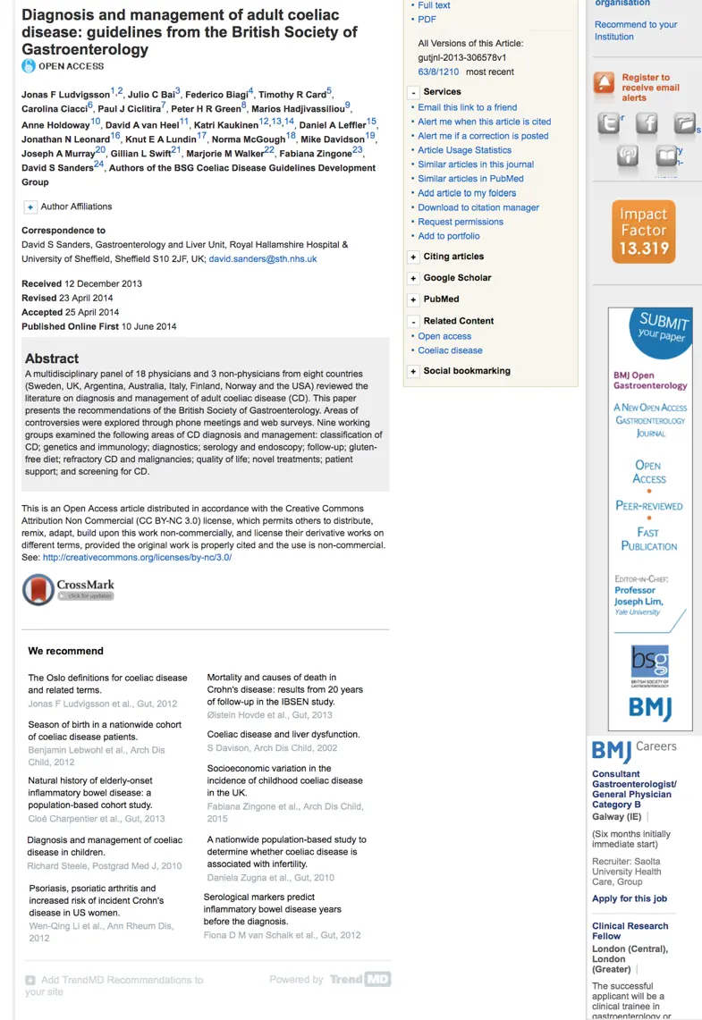 Screenshot of TrendMD widget showing personalized article recommendations